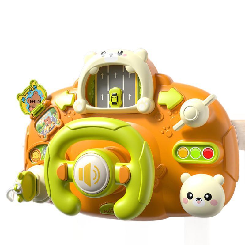 Little Bear Steering Wheel Simulated Sound & Light Educational Toy for Infants and Toddlers