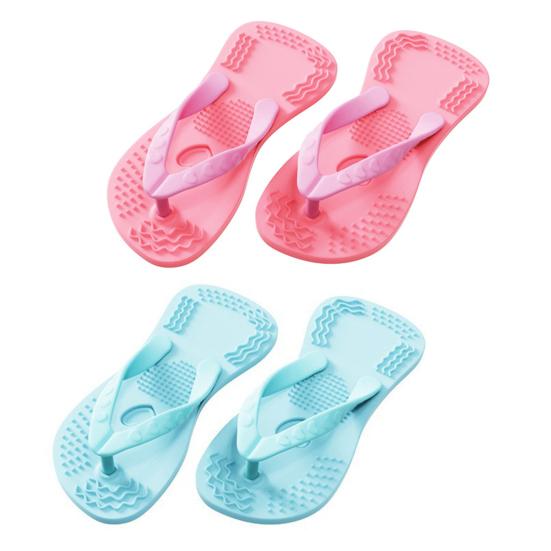 Dog Toys for Reducing Destructive Chewing 1 Pair Silicone Flip-flop Chew Toys, Funny Thong Sandal Safe Indoor Outdoor Fetch Shape Puppy Teething Teeth
