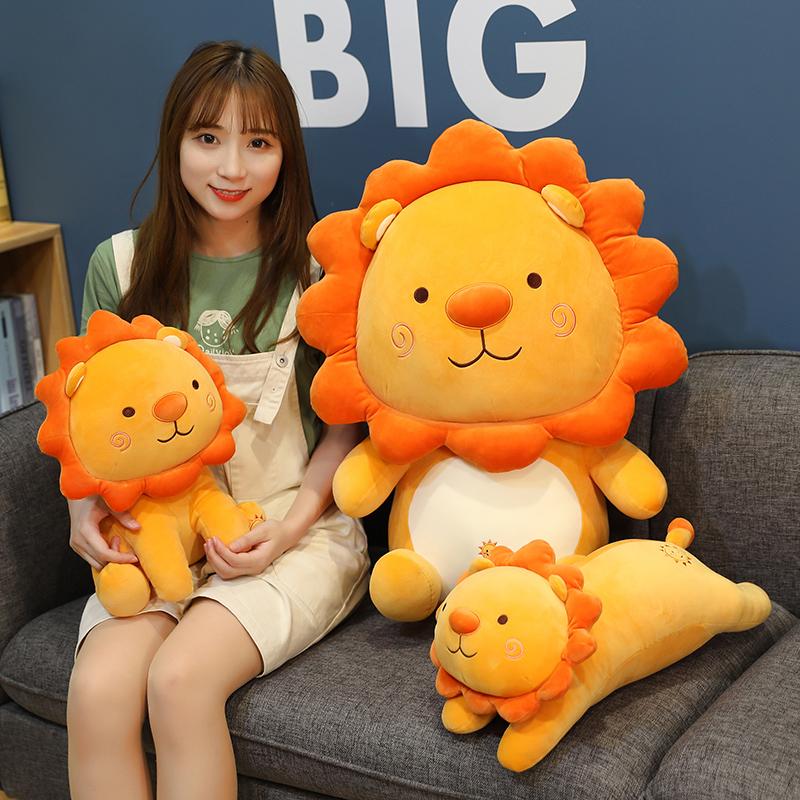 1 Stück 3550 cm Süße Lachende Löwen Plüschtiere Cartoon Sonnenschein Löwenkönig Kissen Gefülltes Weiches Tierkissen Für Kinder Mädchen Geschenke