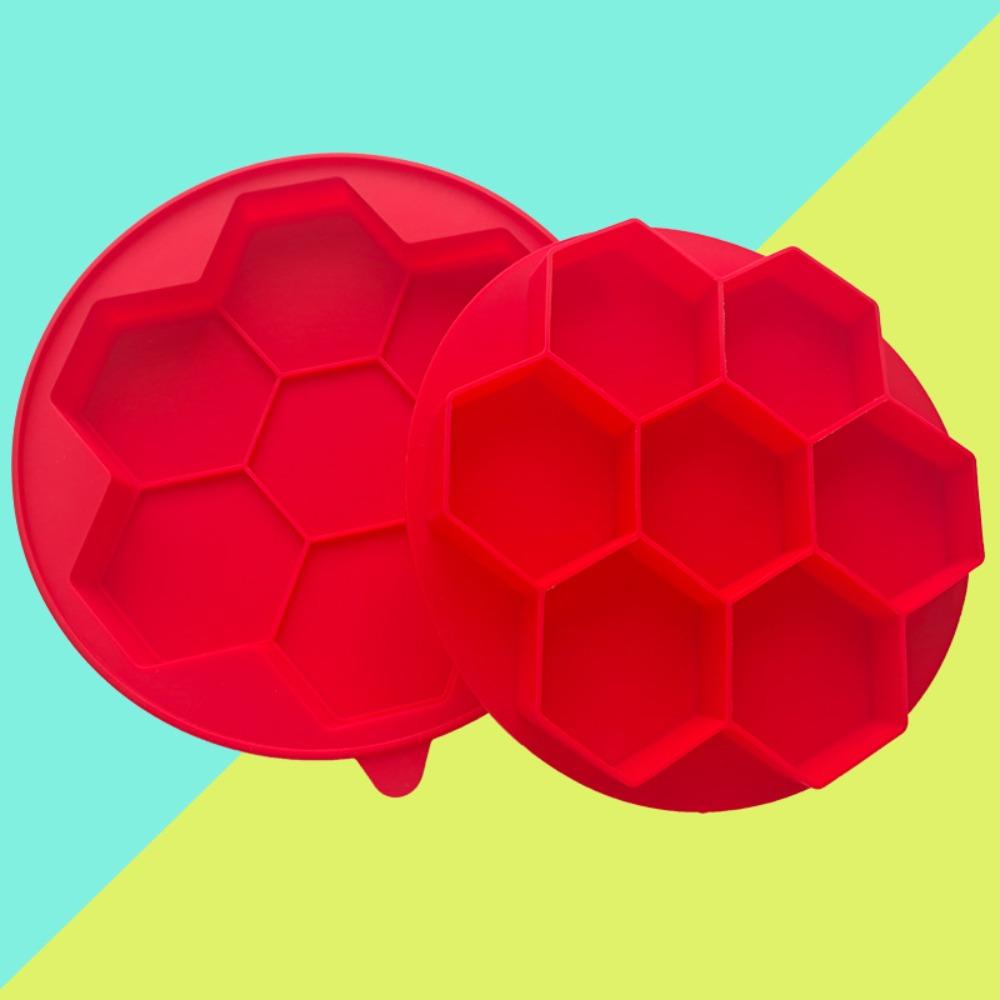 7 Holes Burger Patty Mold Red Cake Mold Universal Hexagonal Hamburger Patty Maker  Freezer
