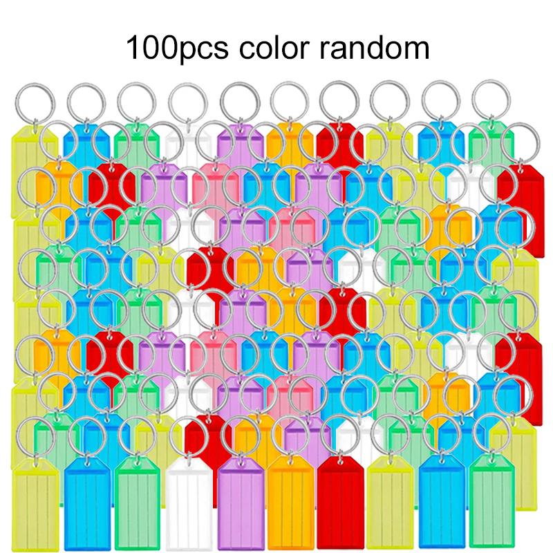 10~100pcs Plastic Keytag Colorful Keychain Pendant Markable Sign Desktop Storage Supplies Key Management for Baggage Tag TMZ