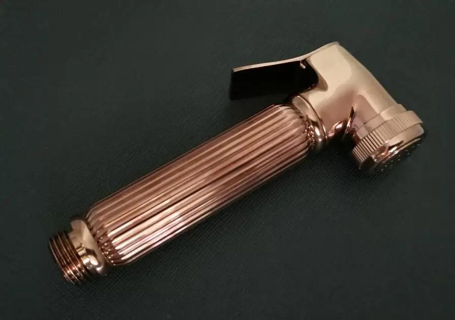 shiny Rose Gold brass Bidet Sprayer hand held toilet bidet spray shattaf set copper bathroom toilet shower head jet set BD040