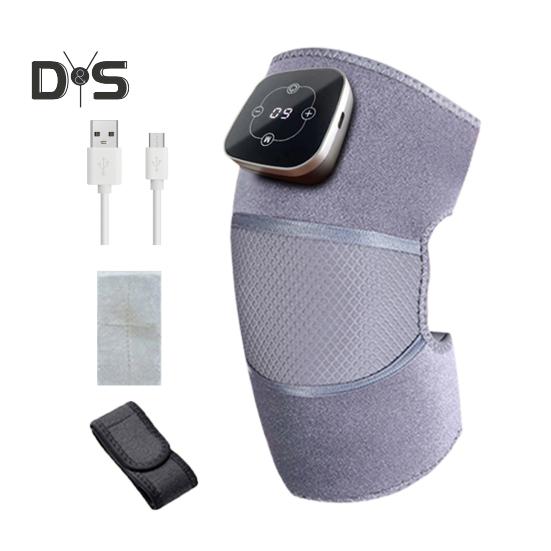 Massaggiatore riscaldato per ginocchia con 5 modalità di riscaldamento, 3 modalità di massaggio, display digitale, dispositivo di massaggio per ginocchia ricaricabile e wireless.