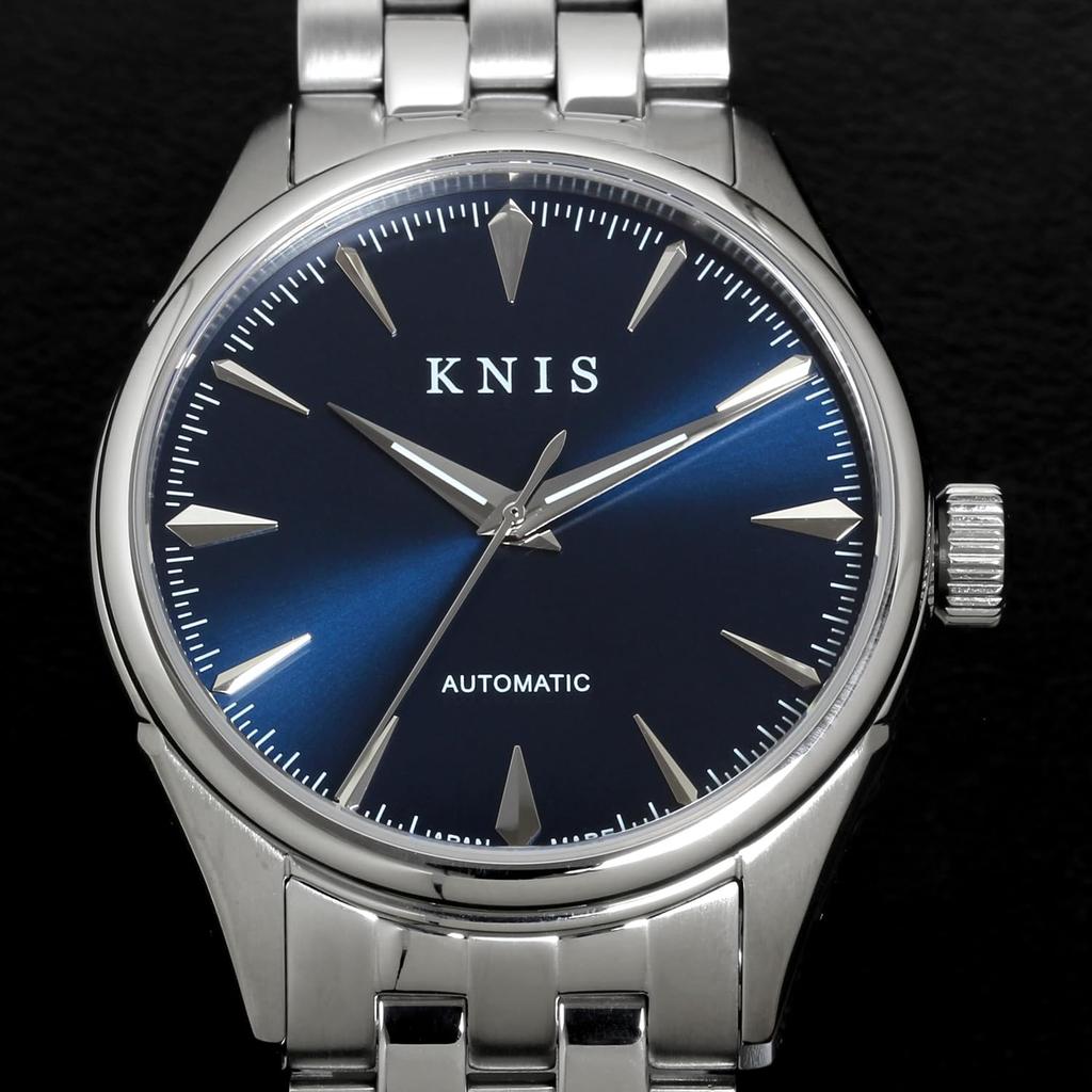 KNIS Automatic Made in Sapphire Stainless Steel 10 ATM Water Deep Men's Watch, Japan, Crystal, Strap, Resistance, Blue, KN001-BL