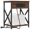 Nightstand Brown Oak Effect 41 X 31 X 51 Cm Engineered Wood