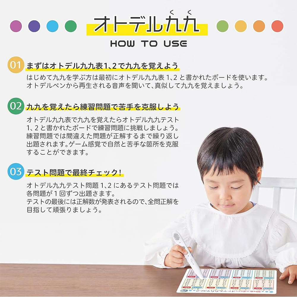[Grid Mark] Otodel Pen  Otodel Multiplication Table Set (Multiplication Table, Math Set, 99, Study Goods, Elementary School Students, Calculation,