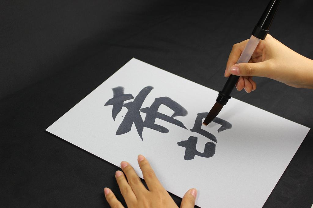 Kamibayashi Wood and Character Water Calligraphy Water Writing Sheet Black Set, Goo, Half-size Type, S-HS-D