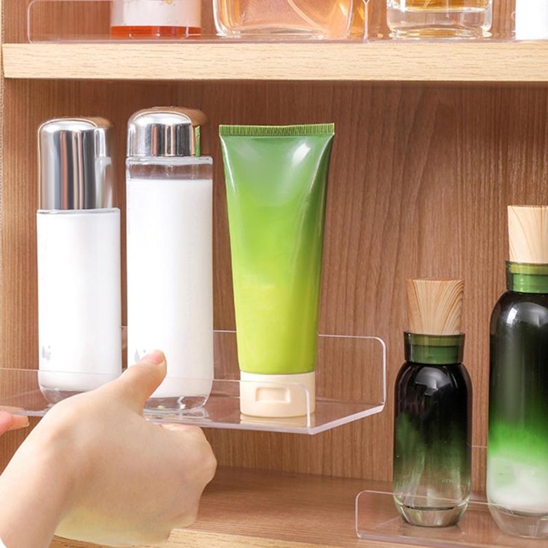 1Pack Acrylic Floating Shelves,Clear Bathroom Wall Shelf, Bookshelves, Invisible Display Shelves for Office, Bedroom