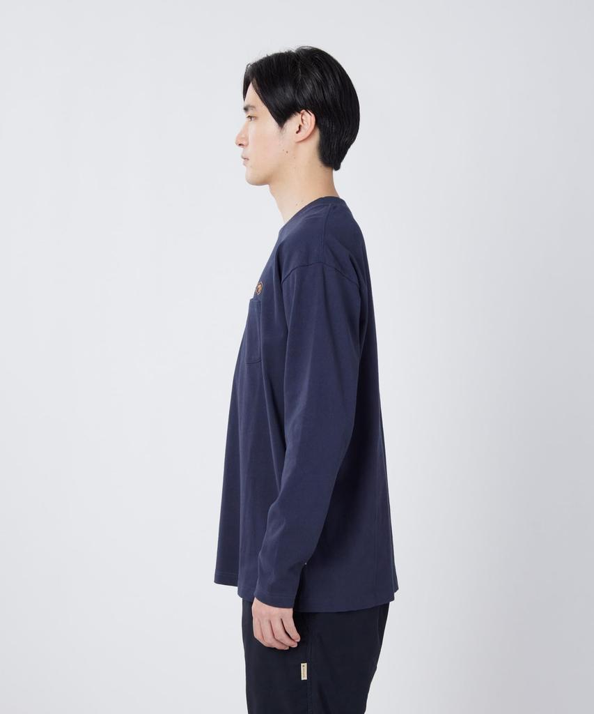 Trad Label Pocket Heavy for Men and Size Indigo [Snow Peak] L/S T-Shirt SPTL-TS-26SU907 Long-sleeved T-shirt Women, M,