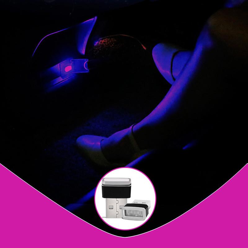 2018 New Car Led Mini Usb Car Interior Foot Lamp Led Free Modified Lighting Car Usb Atmosphere Lights Car Styling Accessories