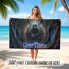 Skull Gothic Theme Beach Towel Personalized Custom Name & Text Soft Quick Dry Beach Towel for Swimming Travel