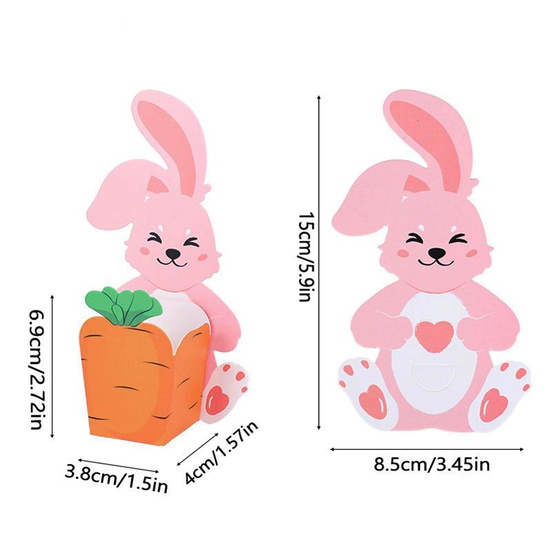10 Stück Niedlicher Hase Karotte Geschenkverpackung Box Ostern Süßigkeiten Snack Keksdosen Frohe Ostern Partyzubehör Kinder Geburtstagsdekoration