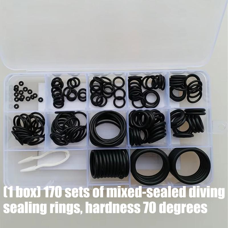 170lots Multipurpose Hardnesses Waterproofed Sealing Mixed Size O Rings For Diving Gear Swimming Pool Accessories