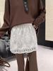 White Lace Ruffled A-line Skirt: Women's Slimming Mid-Waist, Romantic Layered Style, Plus Size Available