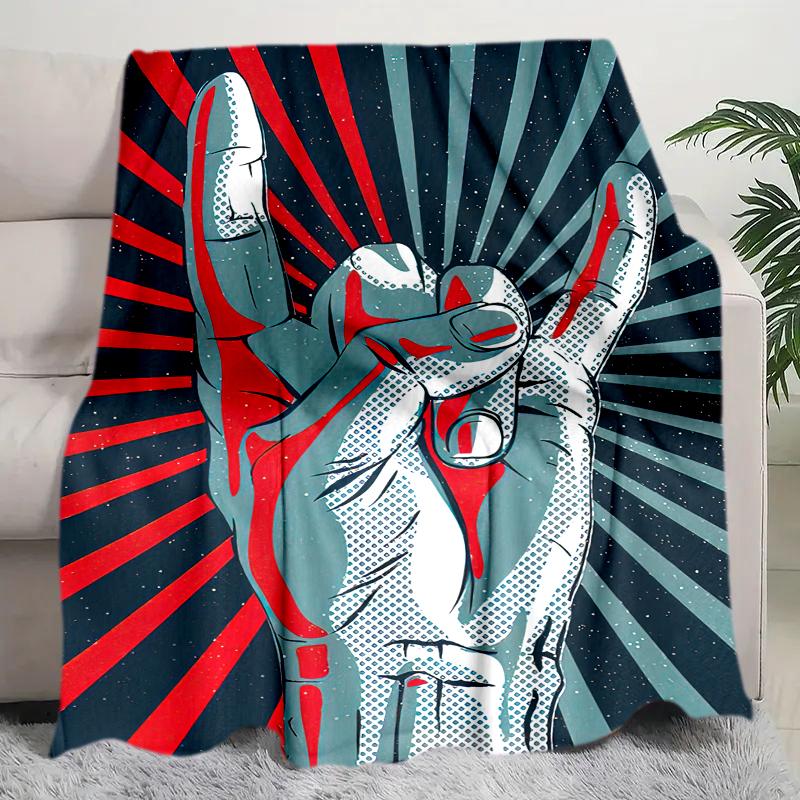 1PC Musical Elements Printed Blanket, All Season Lightweight Home Office Outdoor Nap Multifunctional Blanket A10