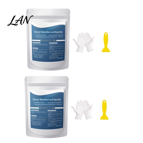 DIY Repair Tool 1/2 Sets 100G Steel Reinforced Epoxy Putty with Scraper, Gloves, Sculpt Clay for Cracks, Professional Leak Fix, Filling, Fast