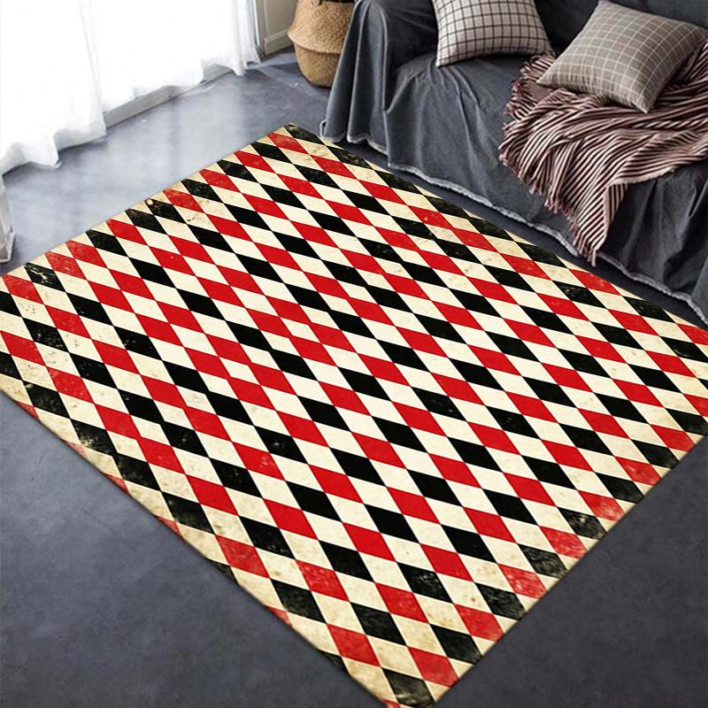 2025 New Red&Black Carpet Rug for Living Room Bedroom Home Sofa Decoration,Kids play Non-slip Floor Mat34