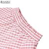 ZANZEA Women Casual Elastic Waist Loose Grid Print Skirts