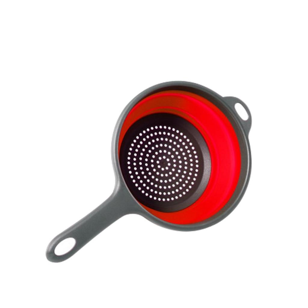 Fruit Collapsible Washing Silicone with Handle Colander Dish Draining Basket Drainer Strainer