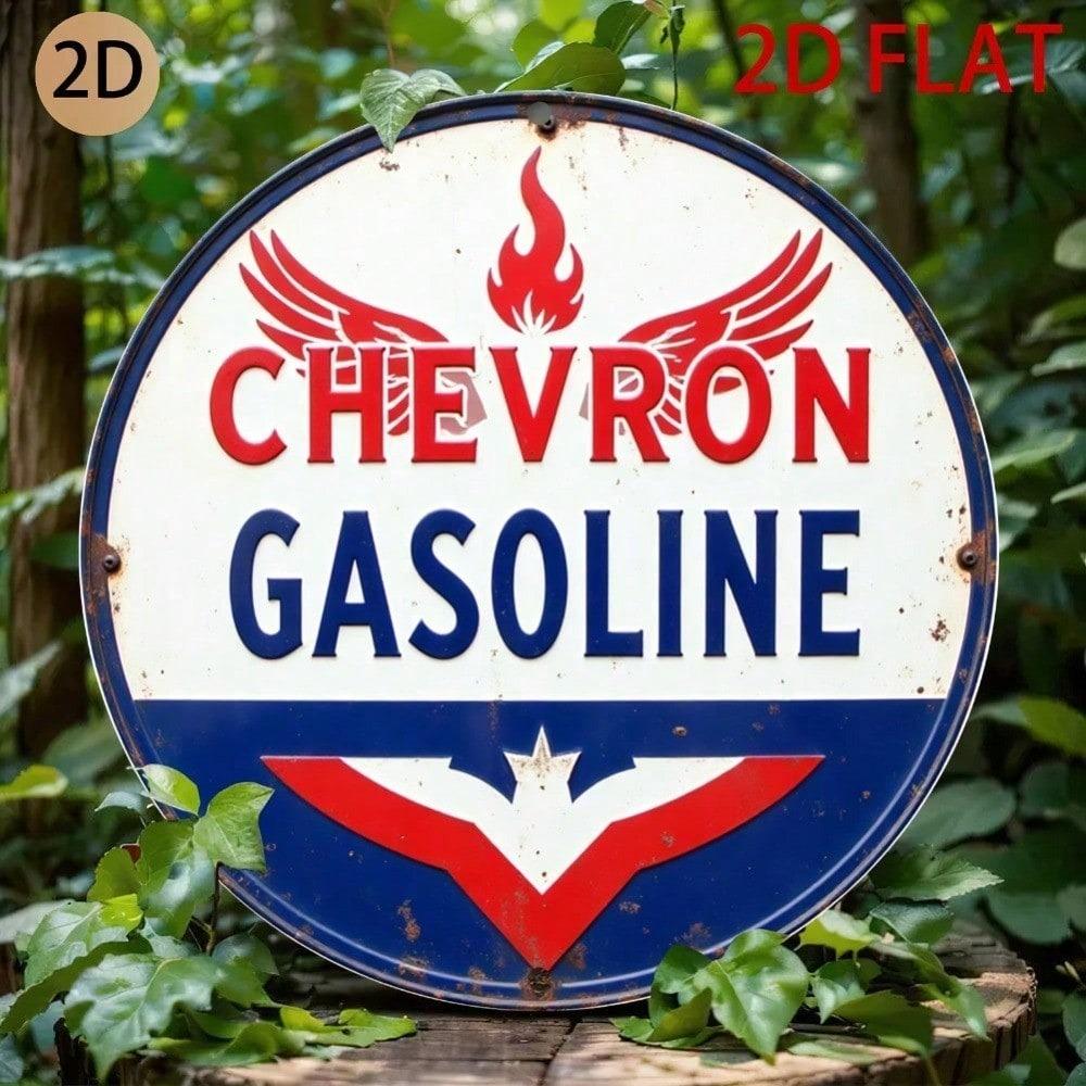 Vintage 2D Plane Gas Station Metal Tin Sign Retro Wall Art Garage Man Cave Home Bar Decor