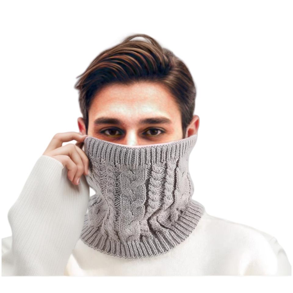 Unisex Thick Velvet Knit Neck Warmer for Cycling - Cozy and Windproof for Autumn and Winter