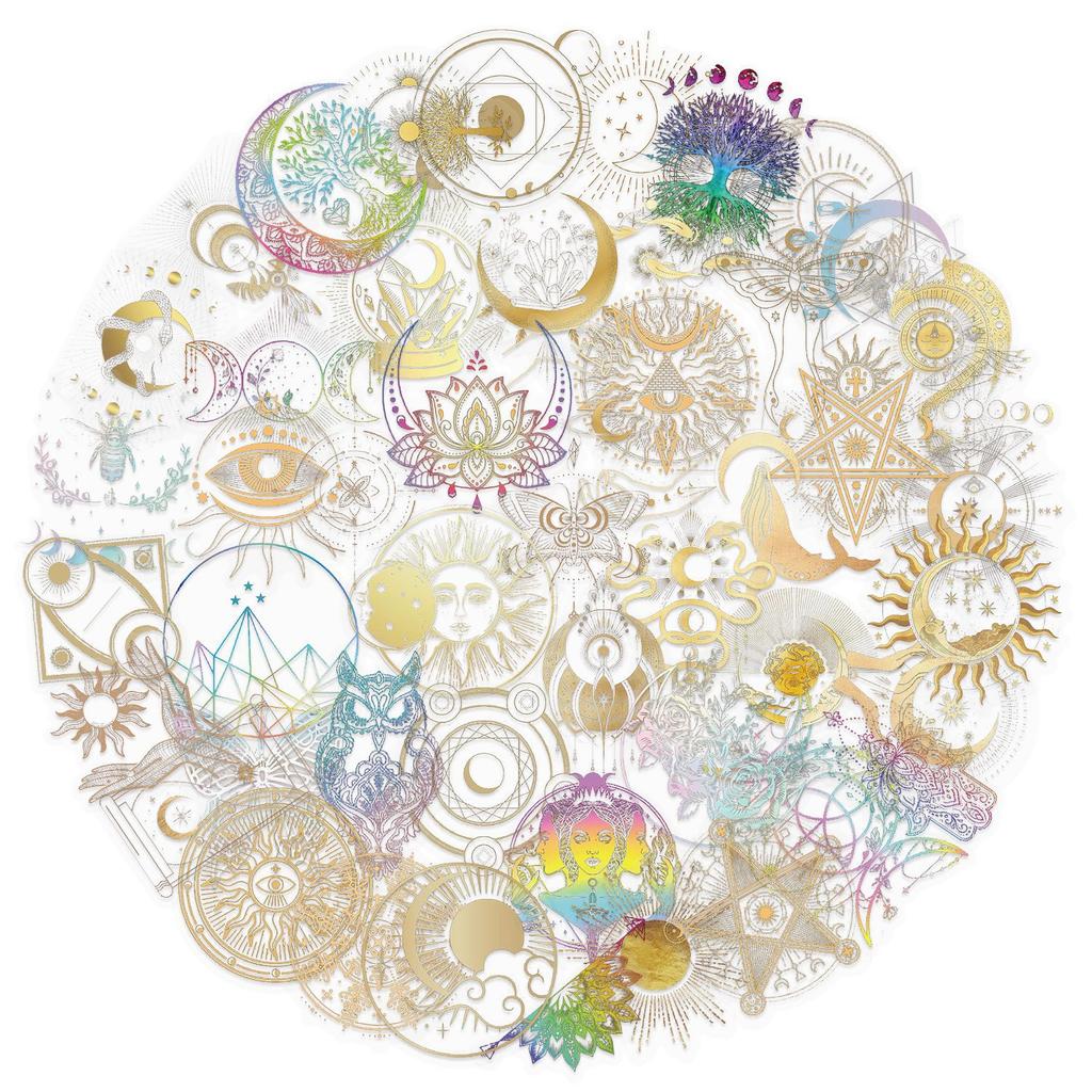 50 Transparent Golden Star Sticker Bag Waterproof Transparent PET Hand Account Decorative Guitar Notebook
