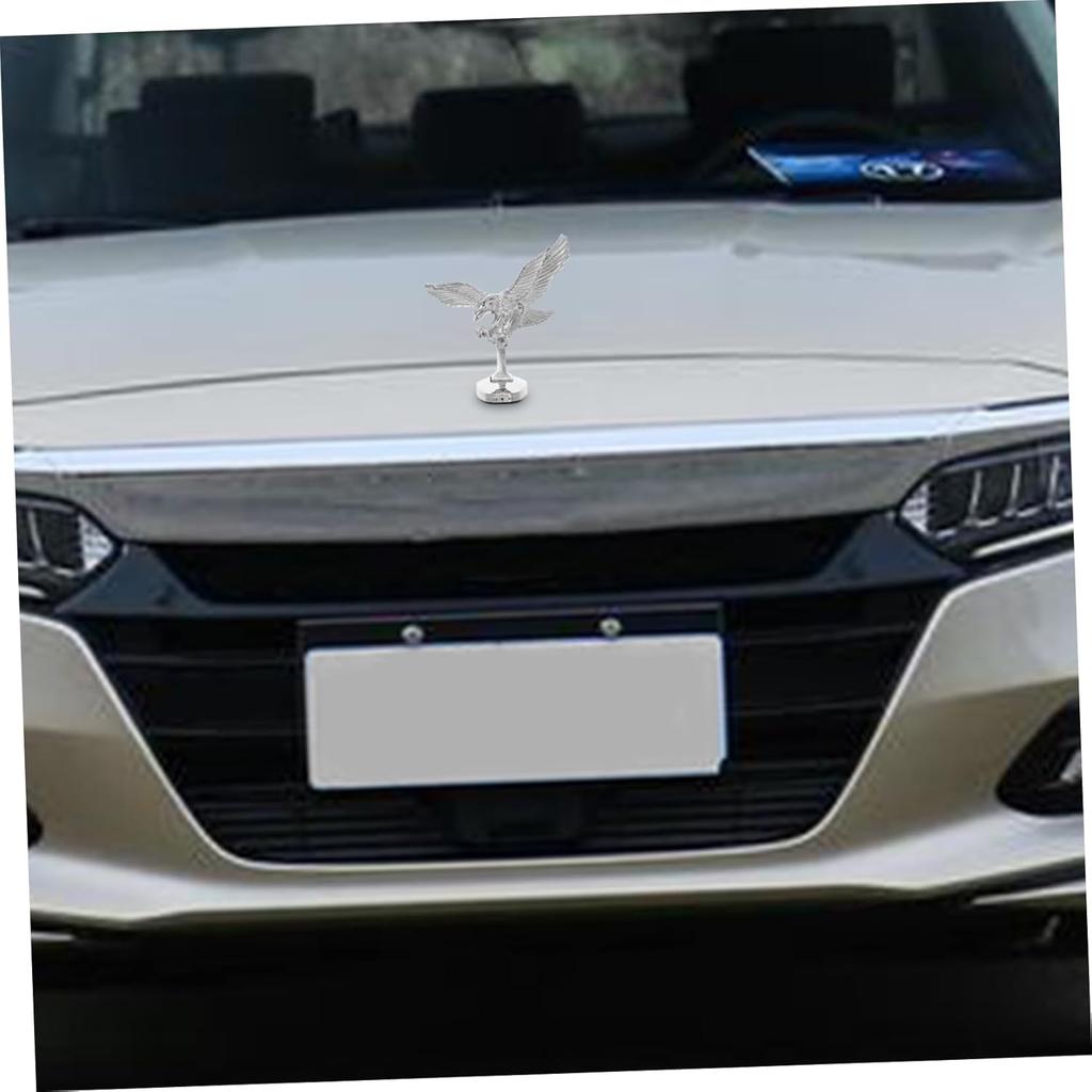 HEALLILY Metal Eagle Car Hood Ornament Truck Sturdy Auto Decor Accessory Easy Install Car Logo Sticker for SUV