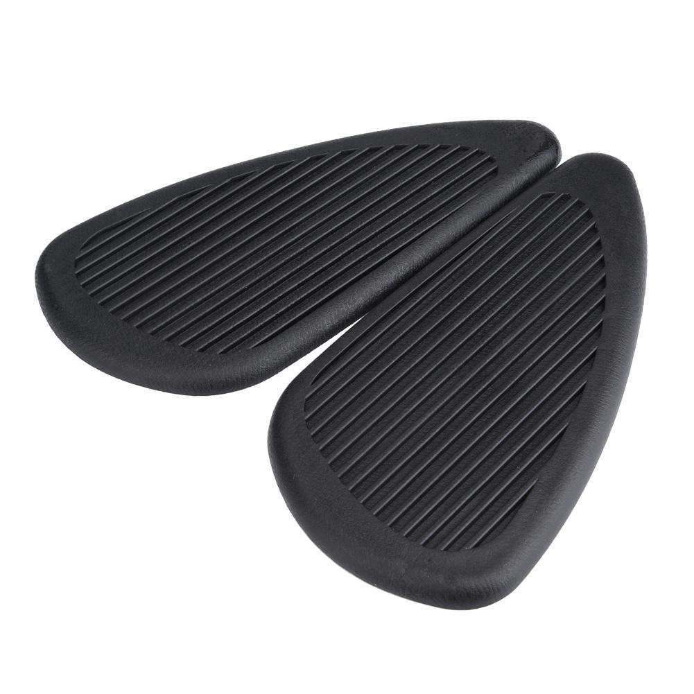 2Pcs Anti Slip Traction Pad Gas Fuel Tank Stickers Protector for Retro Motorcycle (Black)