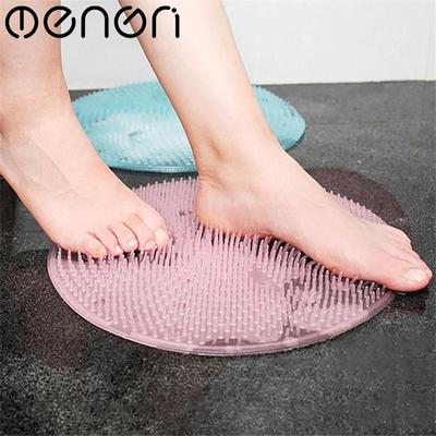 MENGNI Bath Mat On The Floor Silicone Bath Foot Brush Non-slip Carpet Soft Silicone Suction Cup Bathroom Rug Bathroom Accessories