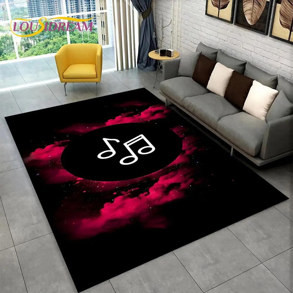 3D Müzik Nota Piyano Sanat Alan Kilim Büyük, Oturma Odası Yatak Odası Kanepe Paspas Dekor için Halı Kilim, Çocuk kaymaz Zemin Mat