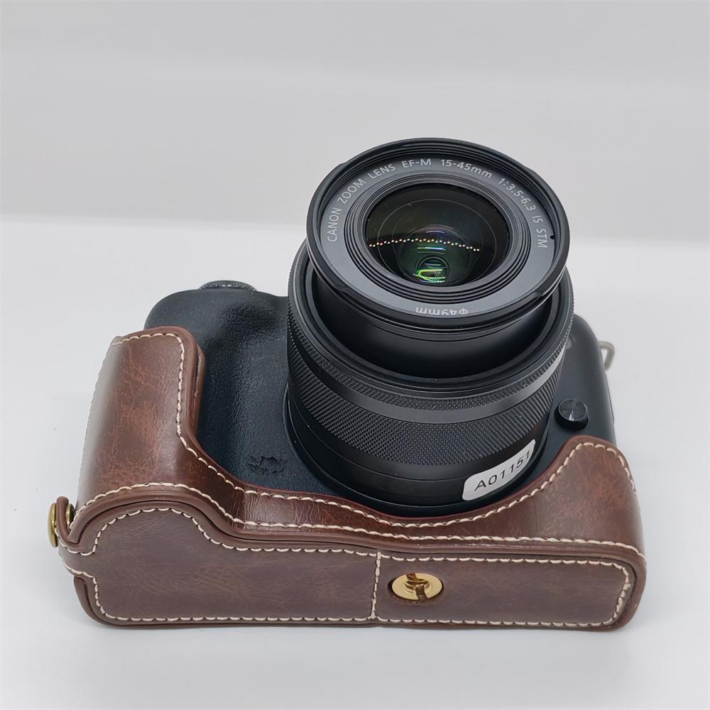 PU Leather Camera Half Case for Canon EOS M50 M50II M50 Mark II Battery Opening Bottom Cover