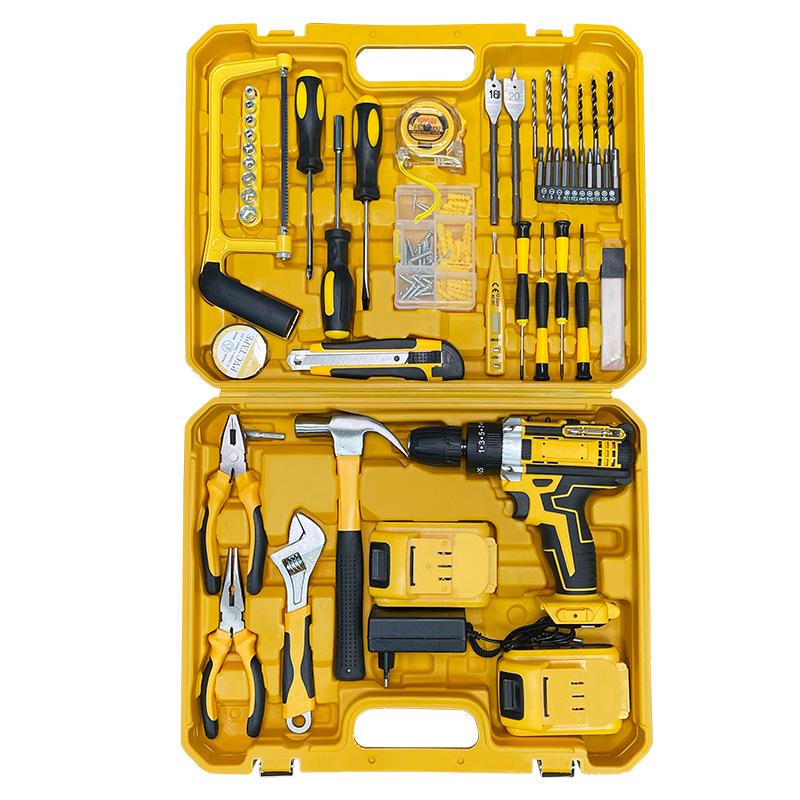 Cordless Impact Hand Drill Set with Wireless Charging for Home Improvement & Woodworking