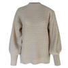 Women  Loose Casual Solid Stitching Long-Sleeved Knitted Sweater