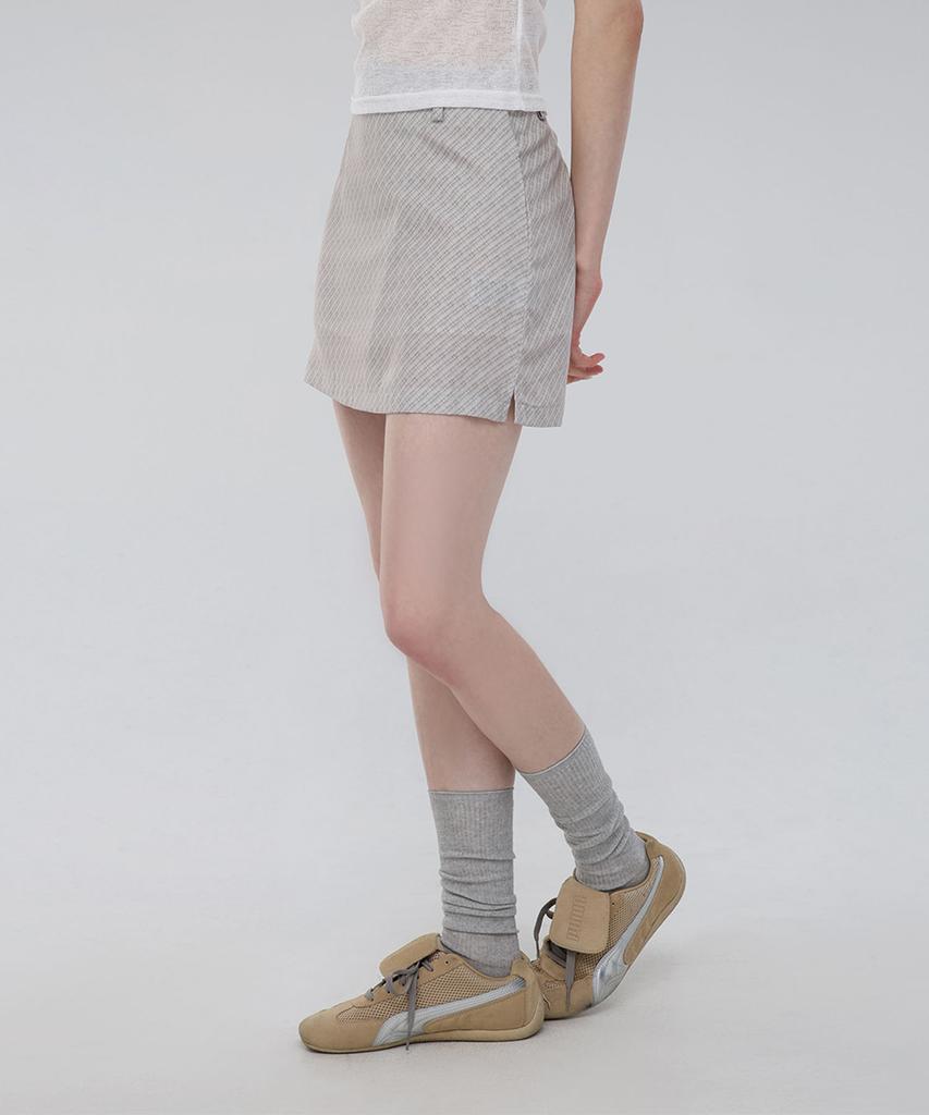 Chix Check Mini Skirt Light Beige