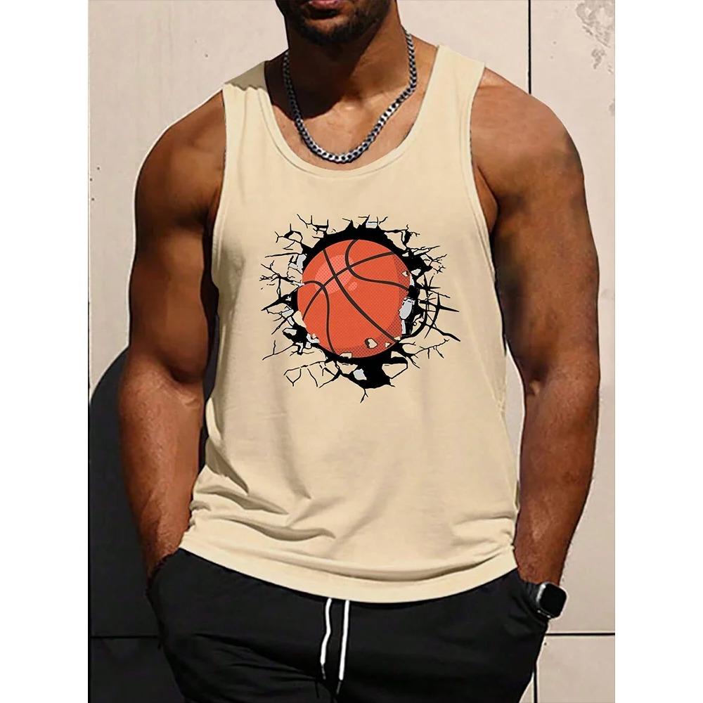 3D Lion Print Men's Summer Street Fashion Casual Outdoor Sports Vest Versatile Comfortable Breathable Sleeveless Vest