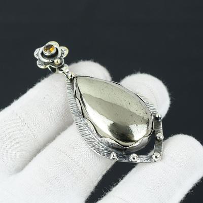 Apache Pyrite Gemstone Pendant, 925 Sterling Silver Jewelry Pendant, Natural Pyrite Gemstone Jewelry Pendant For Women, Pendant For Gifts