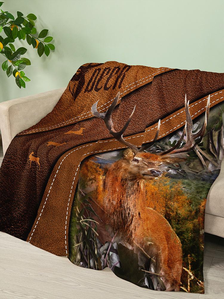 Flannel Blanket Deer Animal Blanket Crystal Fleece Blanket Spring And Autumn