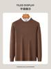 Cashmere & Sheep Wool Jacquard Thickened Solid Color Double Layer Half High Neck Men's Woolen Sweater