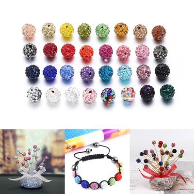 10pcs/lot Glass Rhinestone Bead Clay Crystal Round Spacer Loose Beads For DIY Bracelet Jewelry Making Supplies Accessories