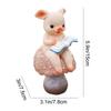 Cute Sculpture Resin Figurine Whimsical Figurine Set for Fairy Garden Flowerpot Decoration Reading Pig Knitting Rabbit Cartoon