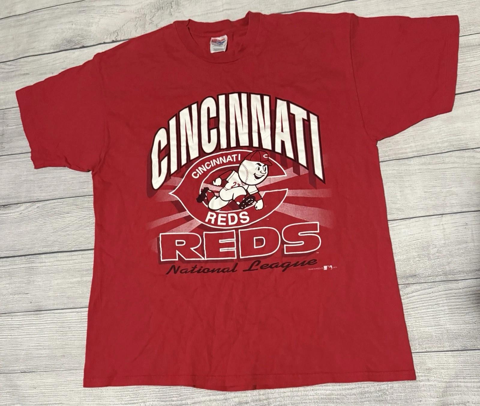 

Винтажная футболка Cincinnati Reds Бейсбол 1994 Национальная лига Hanes Размер XL Красный 4XL