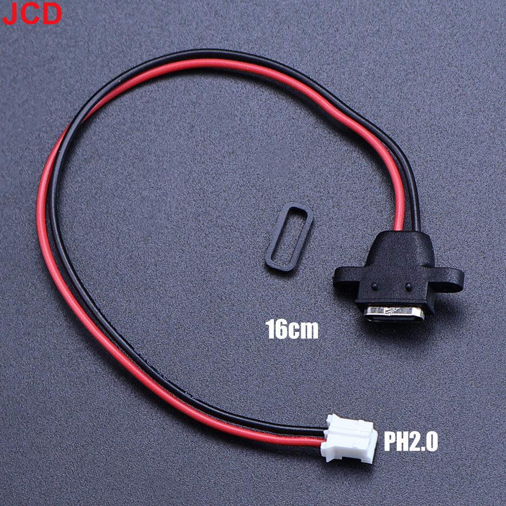 JCD 5pcs Waterproof USB Type C Connector Charging Interface Female Socket With Welding Wire MX1.25 PH2.0 XH2.54 Port