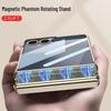Samsung Z Flip7 Case: 360° Rotating Stand with Wireless Charging, Flip6 Compatible, Transparent Protective Hinge Cover