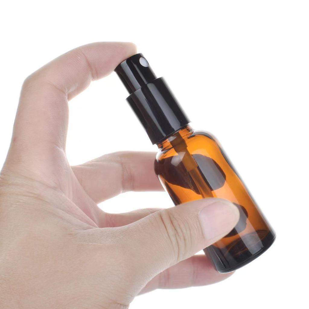 Brown Glass Spray Bottle: Light-Proof, Press-Type Serum Dispenser for Essential Oils