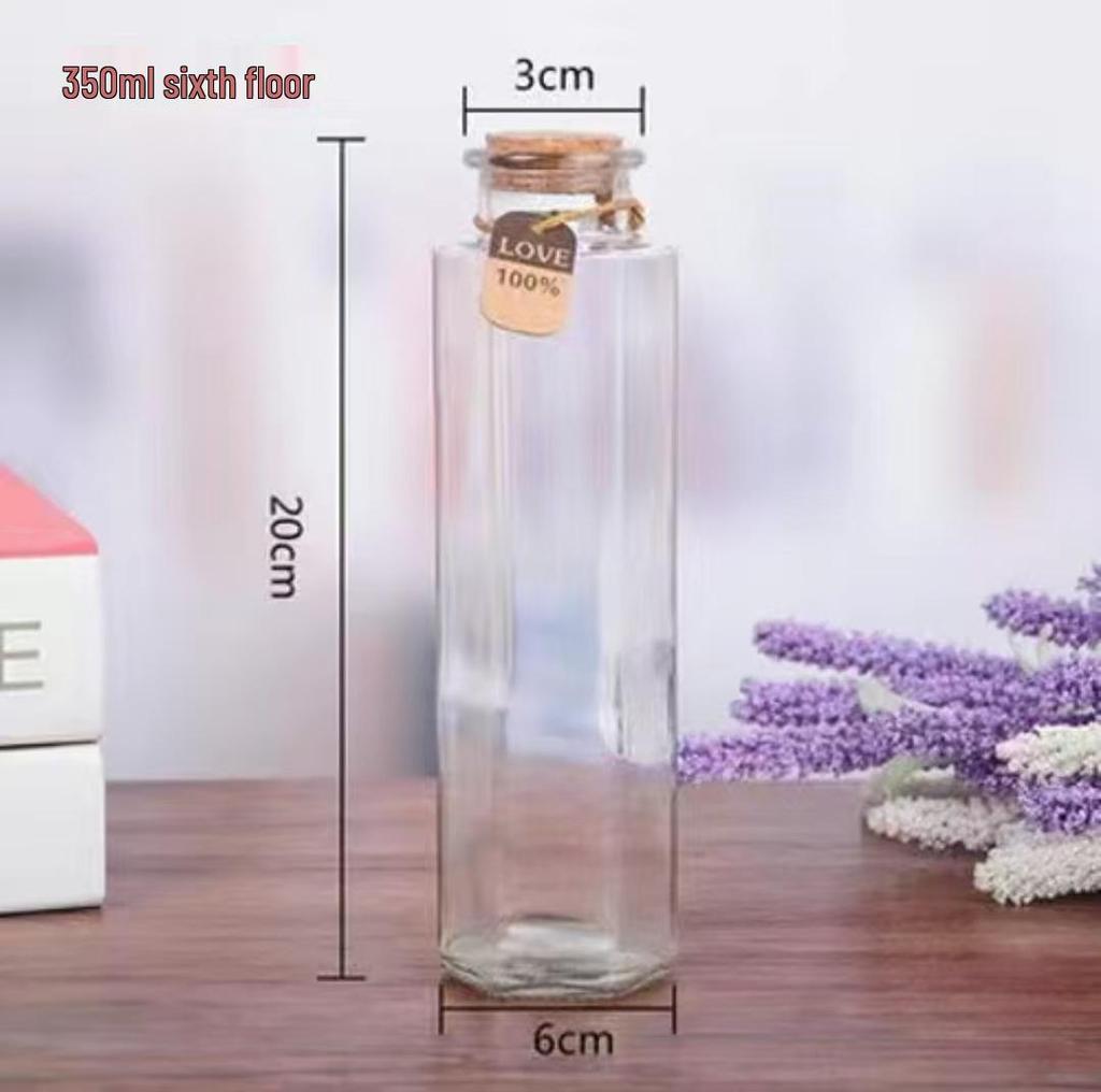 DIY Cork Star Wishing Drift Bottle - Clear Glass Ocean Lucky Star Bottle