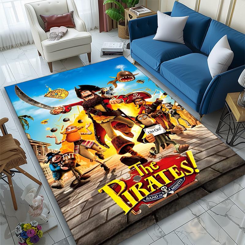 1pc Area Rug Appropriate for Office, Pirate Cartoon Crew Carpet, Versatile Printed Chair Rug, Durable Home Sofa Carpet