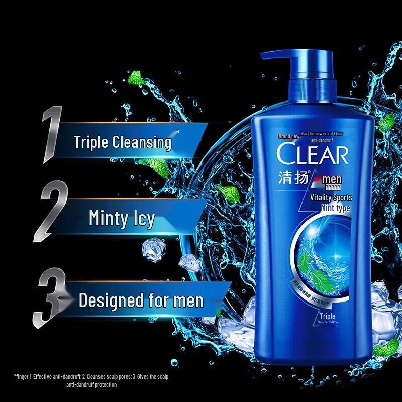 Clear Men Vitality Sport Anti-Dandruff Shampoo, Mint, 650g