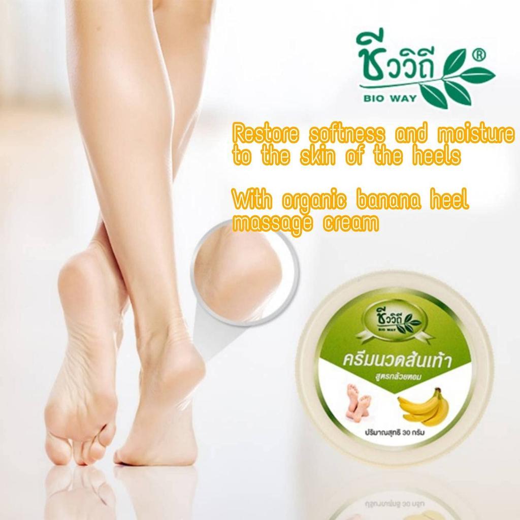 Banana Foot Cream 30g – Cracked Heel Repair, Moisturizing & Nourishing, Antibacterial Foot Balm – Made In Thailand