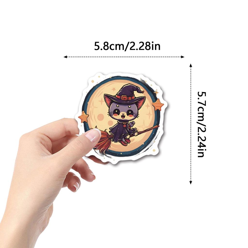 55 Magic Cat Doodle Stickers Decorative Suitcase Scooter Cartoon Stickers