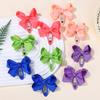 30PCS Random Butterfly Hair Clips for Girls Double Ponytail Hairgripes Ribbon Bows Barrette Kids Headclips